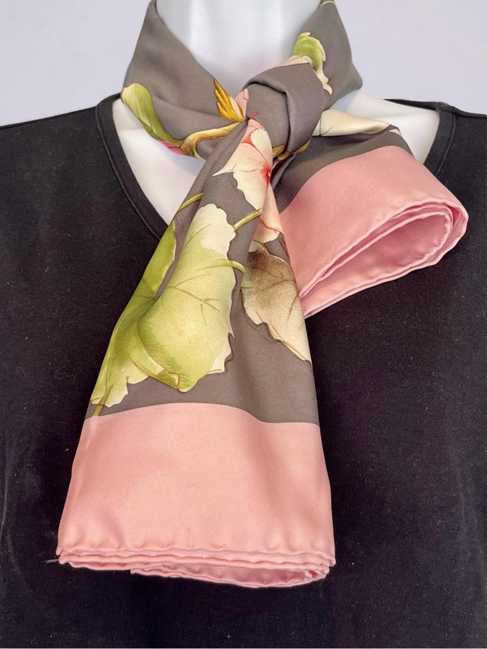 Tiffany & Co Silk Scarf Floral Bird Square Italy Designer - Picture 9 of 9